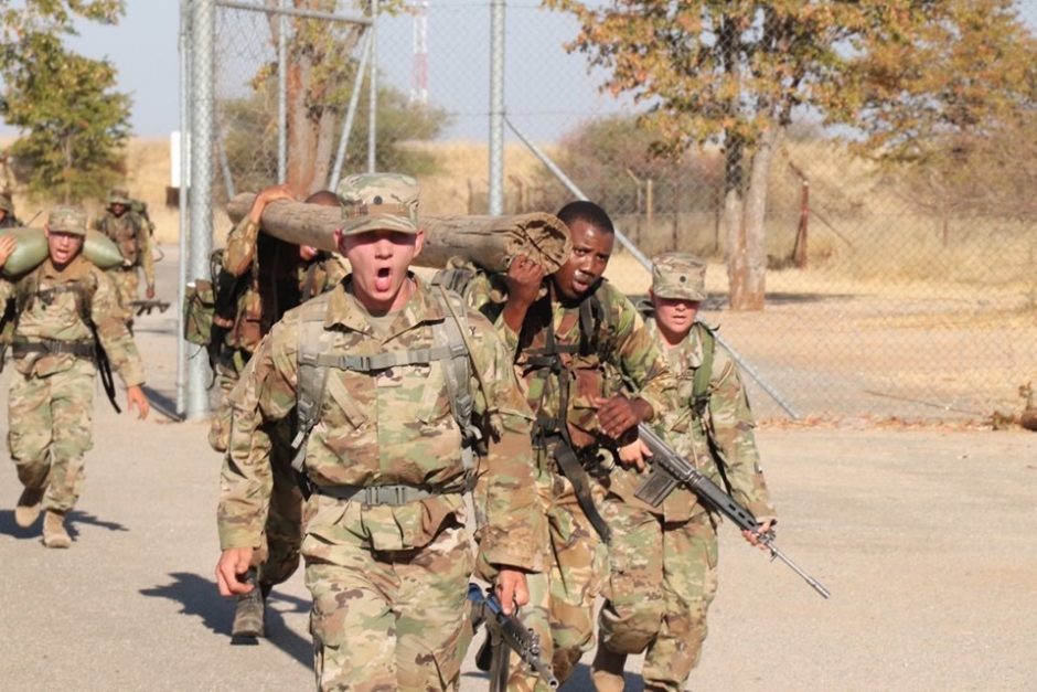 cadet trains with officer candidates