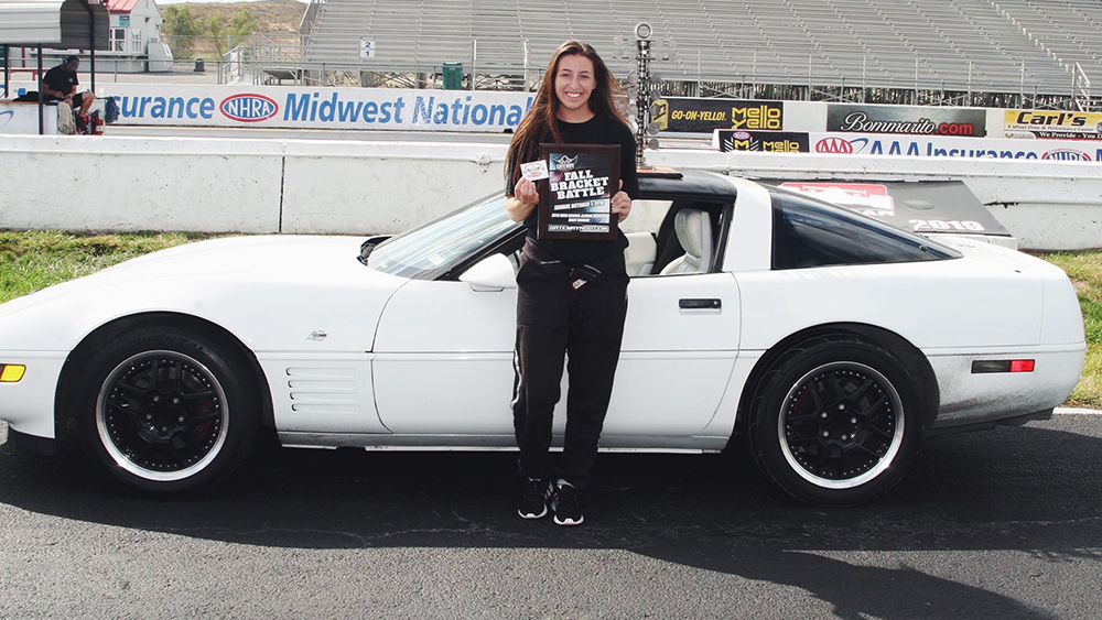 Leah Albietz with her Corvette