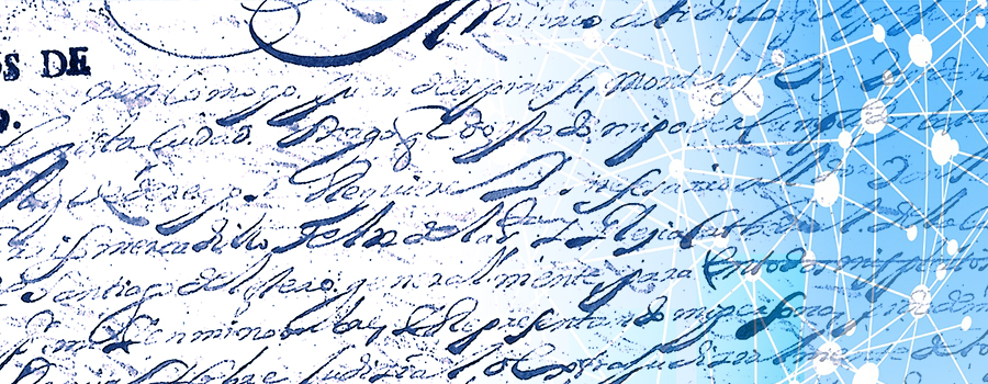 Image of 17th Century Latin American handwriting merged with machine learning model.