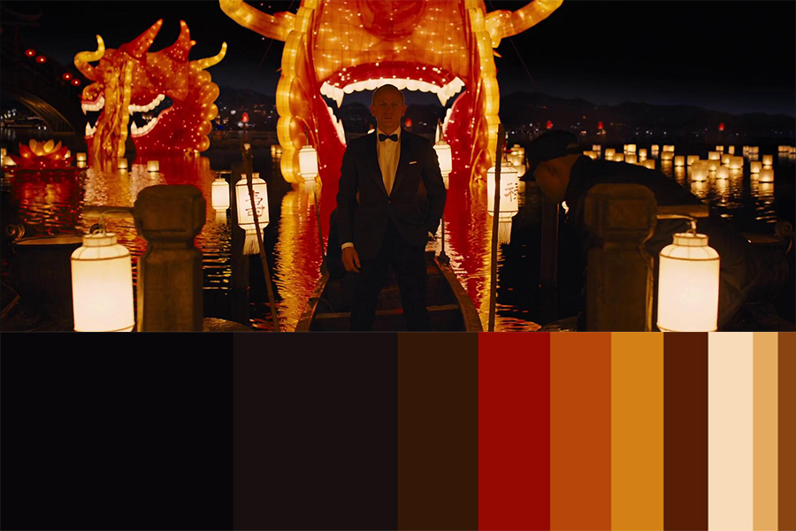 color palette with movie still