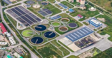 A wastewater treatment plant. Researchers hope to predict and promote algae growth at plants such as this one to purify water sources.