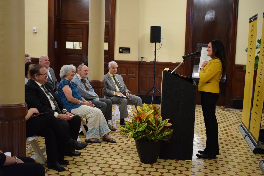 Dean Loboa at gift announcement