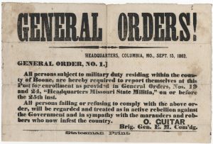 1862 Civil War orders from the U.S. government