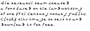 Sample of handwritten font.