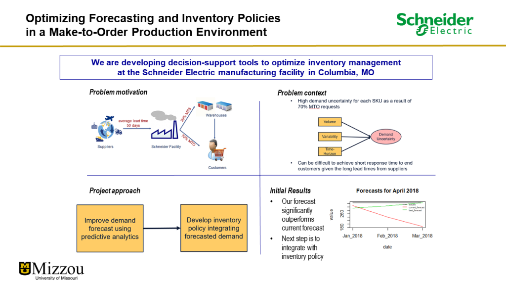 optimizing forecasting and inventory policies in a make-to-order production environment