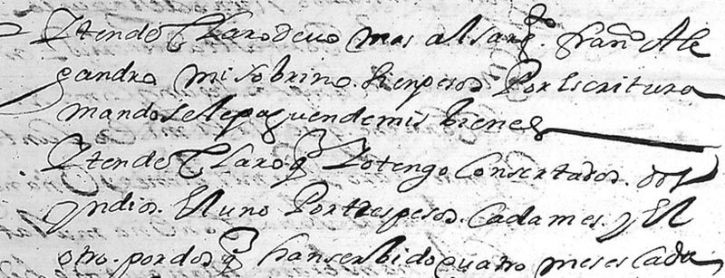 Sample of 17th Century handwriting