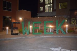 E-Week sign at The Broadway