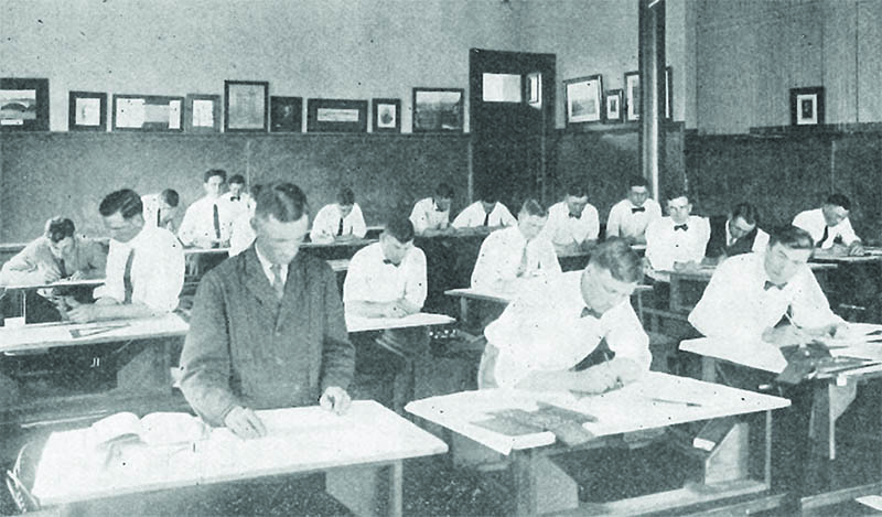 Historic photo of students in classroom