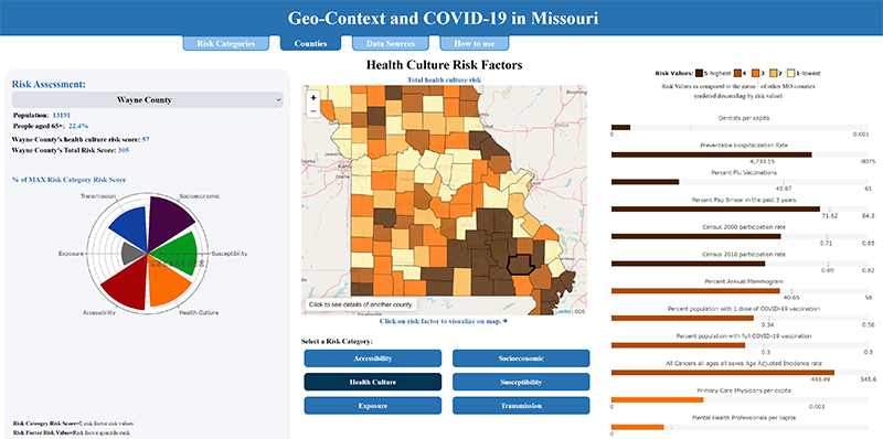 Screenshot of GeoARK website with Missouri map.