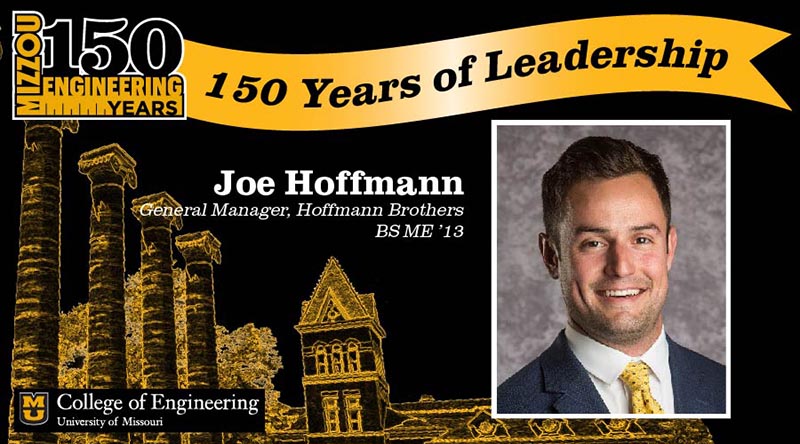 150 years of leadership graphic with Joe Hoffmann portrait