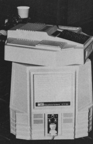 Black and white photo of Hero I robot from 1980s