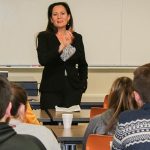Elizabeth Loboa addresses a class