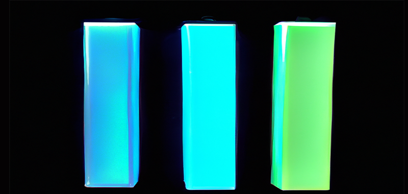 Graphic showing blue, teal and green lighting