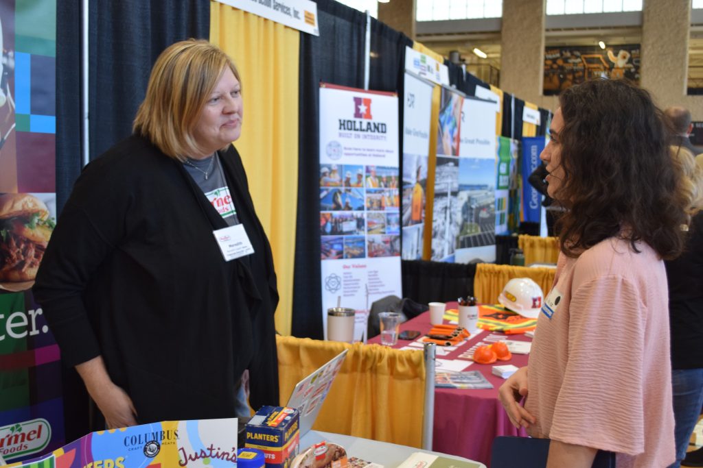 Frances Swayne is a senior in industrial engineering. She graduates in December 2023 was at the fair to find a full-time position following graduation.