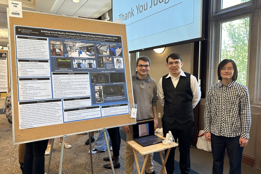 students presenting at Show me research week - IT, CS