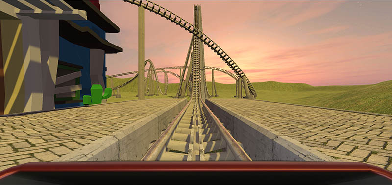 Graphic of roller coaster from virtual reality environment 