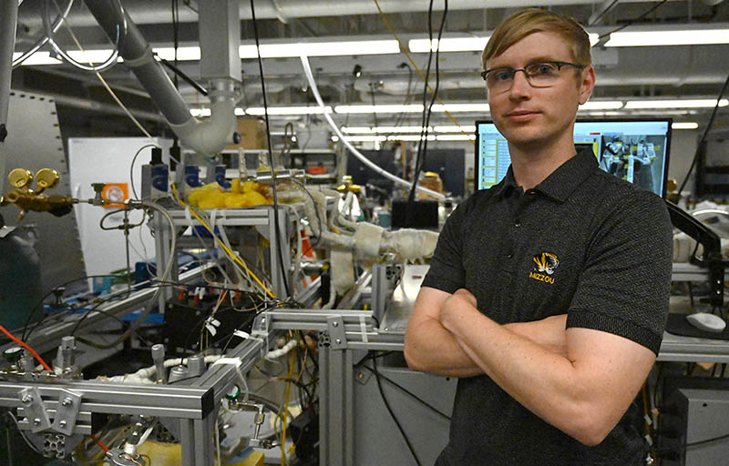 Matthias Young in his lab.