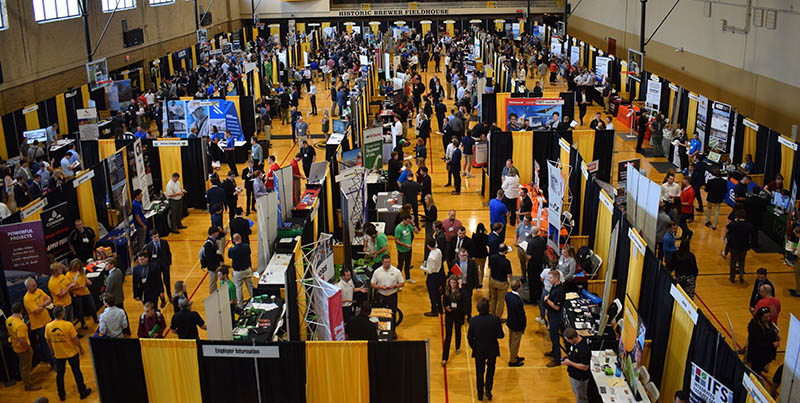 Crowd of students at Career Fair
