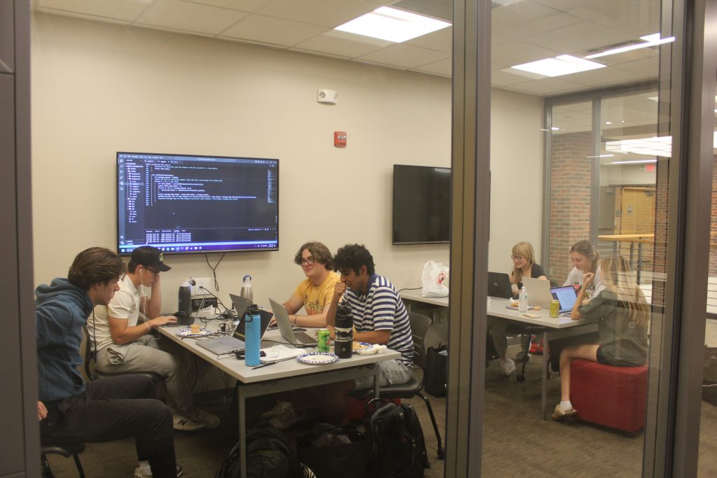 TigerHacks attendees coding