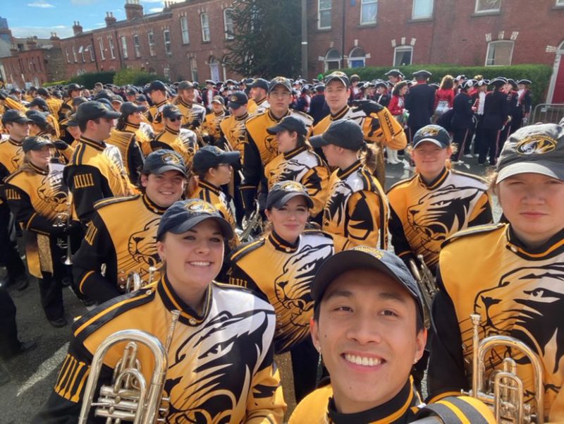 Mellophone players in Marching Mizzou