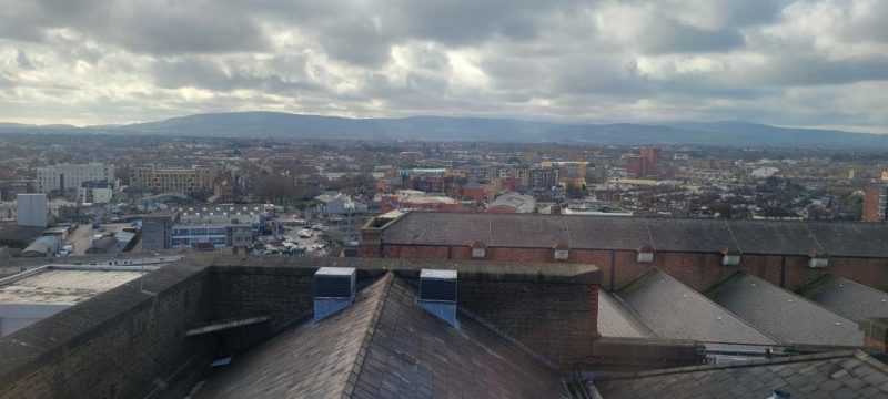 View above buildings in Ireland
