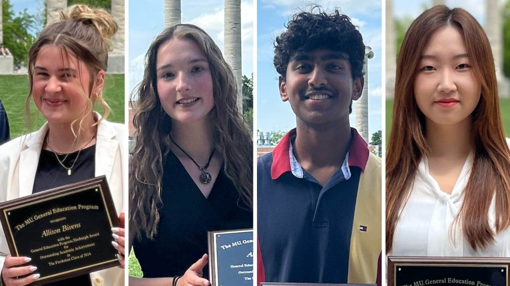 Allison Bivens, Alexandra Gillund, Bhushan Sreekrishnavilas and Anhyun Lee received the Hesburgh Scholarship