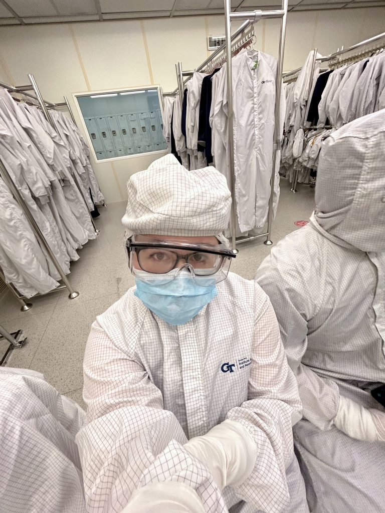 Marissa Moore clean room during REU