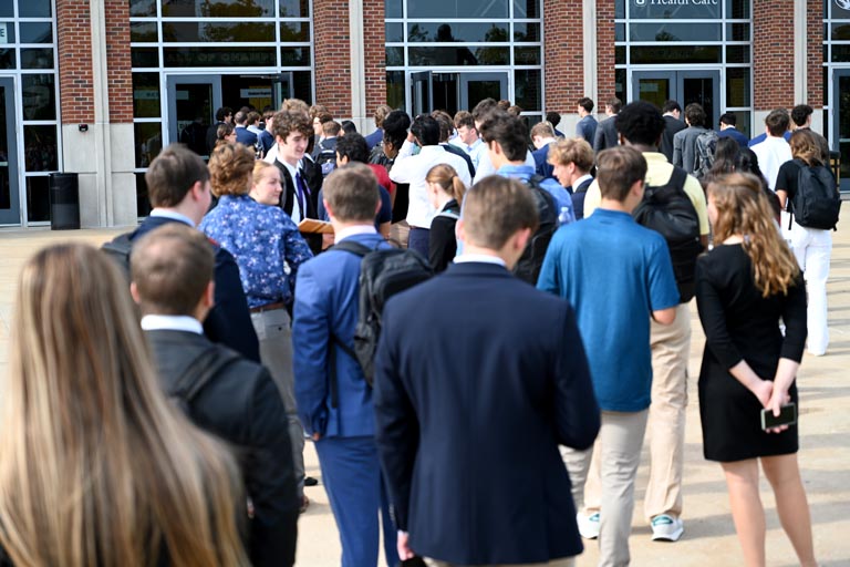 Line outside fall 2024 career fair