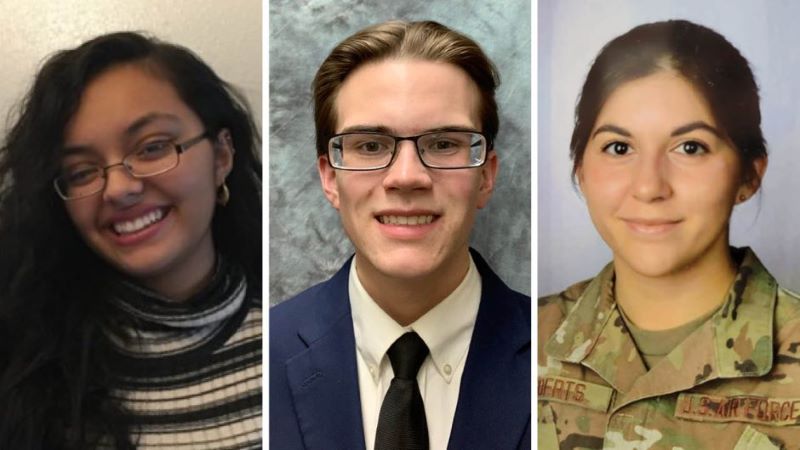 From left: Nahomi Gonzalez, Jacob Phillips and Lindsey Roberts.