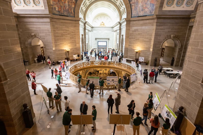 At Mizzou, student research means presenting to legislators at the state's Capitol building. Abbie Lankitus / University of Missouri.