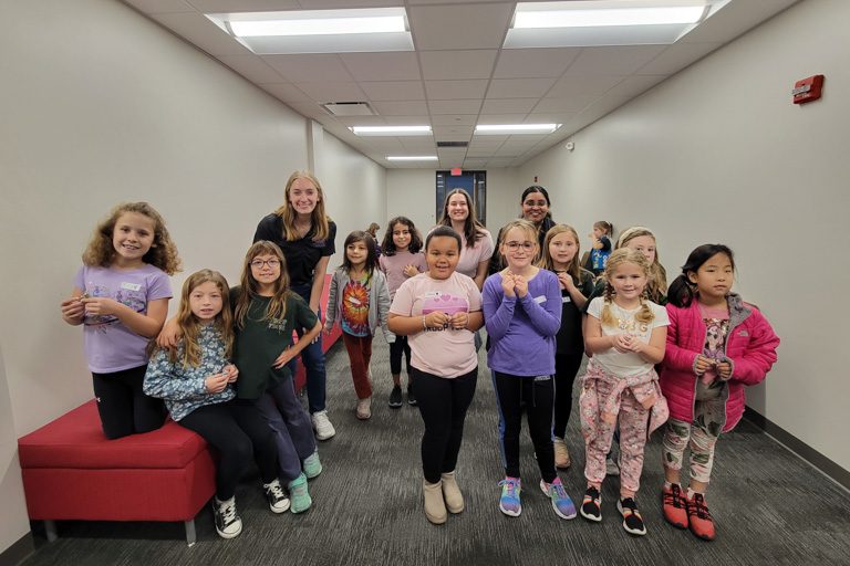 Girls and MU Students at Girl Scout Day 2024