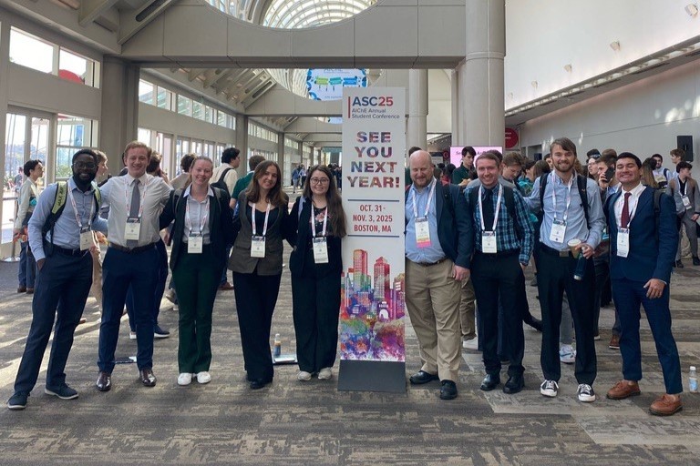 Pictured, from left, Anjola Ojo, Michael Ludwig, Emma McDougal, Madison Miederhoff, Marissa Moore, Karl Hammond, Arren Mallott, Rob McKnight, Jose Umana Willis