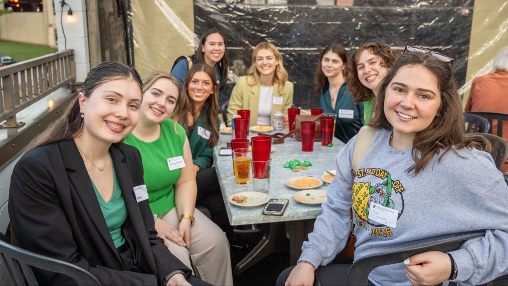 Students attend the E-Week 2026 happy hour