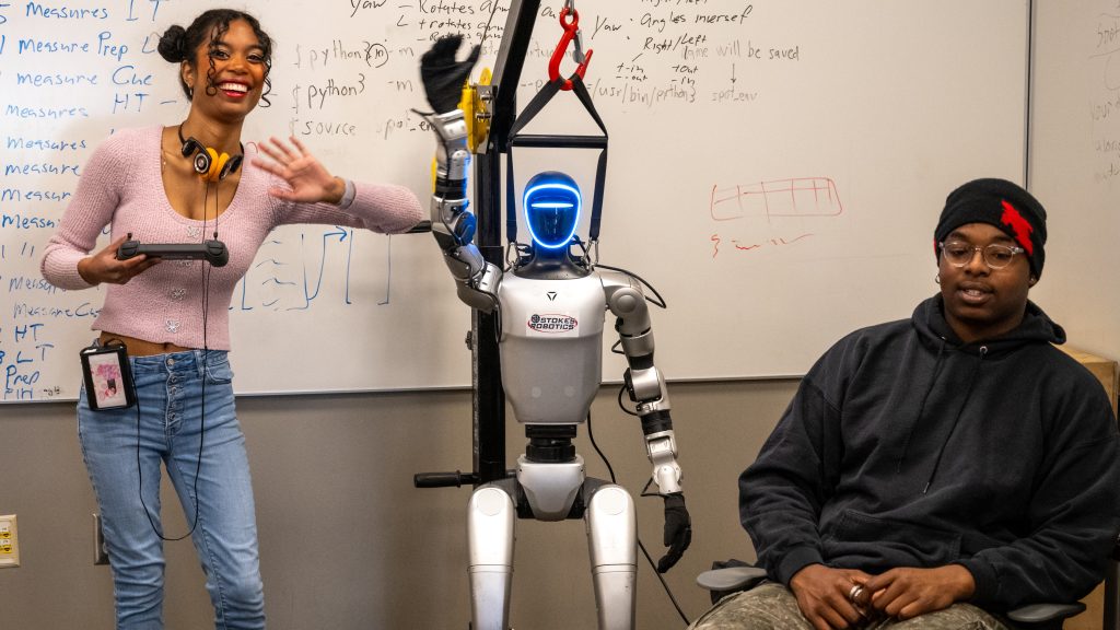 Mizzou Engineering students demonstrated robots Spot and Grace during  lab exhibits