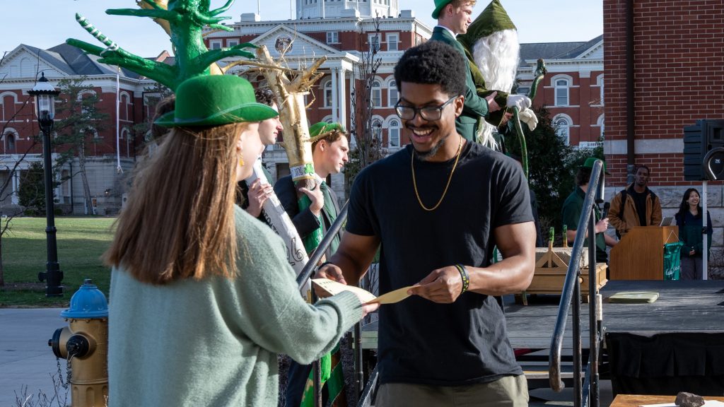 Graduating students received certificates during Knighting Ceremony