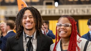 A pair of Mizzou Engineering students at career fair
