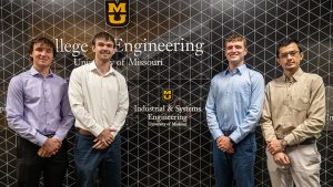 Industrial engineering students Dylan Kracht, Ryan Dodson, Thomas Willerth and Abbosjon Abdullaev.