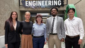 Civil engineering students Emily Van Dover, Macie McPheeters, Clare Tyson, Korey Long and Nick La Chance..