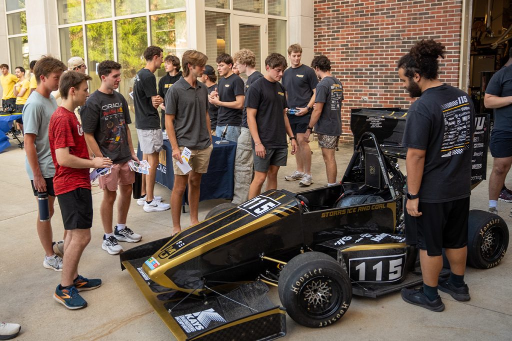 Mizzou Racing interacts with students at New Student Barbecue 2026