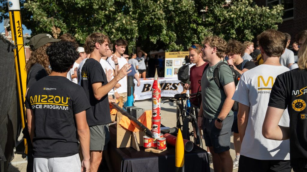 Mizzou Space Program interacts with students at New Student Barbecue 2026
