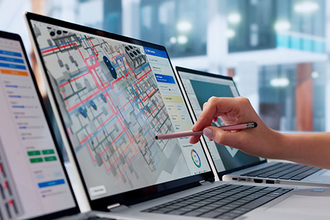 Hand using a stylus using a computer