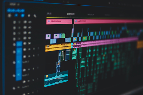 View of video editing software