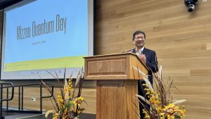 Chi-Ren Shyu addresses attendees at Mizzou Quantum Day Oct. 9, 2026